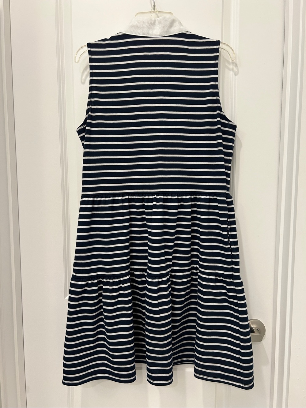 Nautica Navy and White Striped Sleeveless V-Neck Dress - Picture 2 of 3